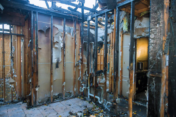 Professional Fire Damage Restoration technician working in Bristol, WI